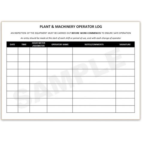 operators log book.